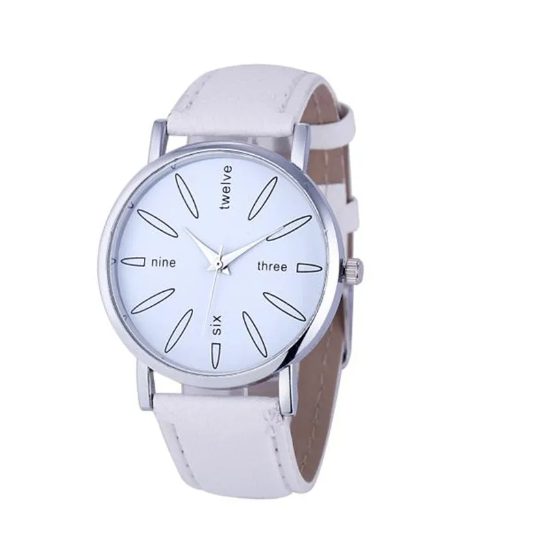 

High Quality Casual Round Analog Quartz Wrist Watch Beautiful Fashion Personality Dial Women Watch Leather Gift Clock Relogio #S