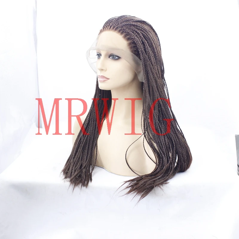 MRWIG 33 # плетеная коробка Плетеный бесклеевой передний парик 20 дюймов настоящие