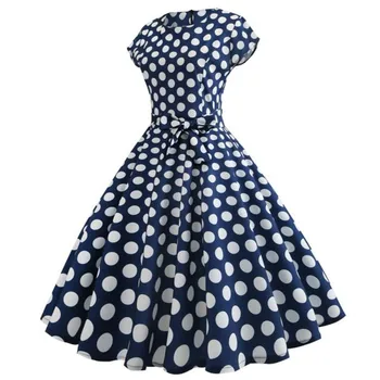 

Women Vintage Bodycon Short Sleeve soft and comfortable Casual Retro Evening Party Prom Swing Dress L50/0202