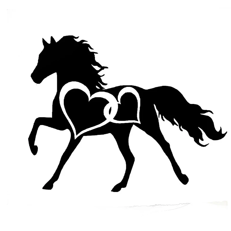 Download 15*12cm Horse Heart Vinyl Decals Artistic Love Symbol Pony ...
