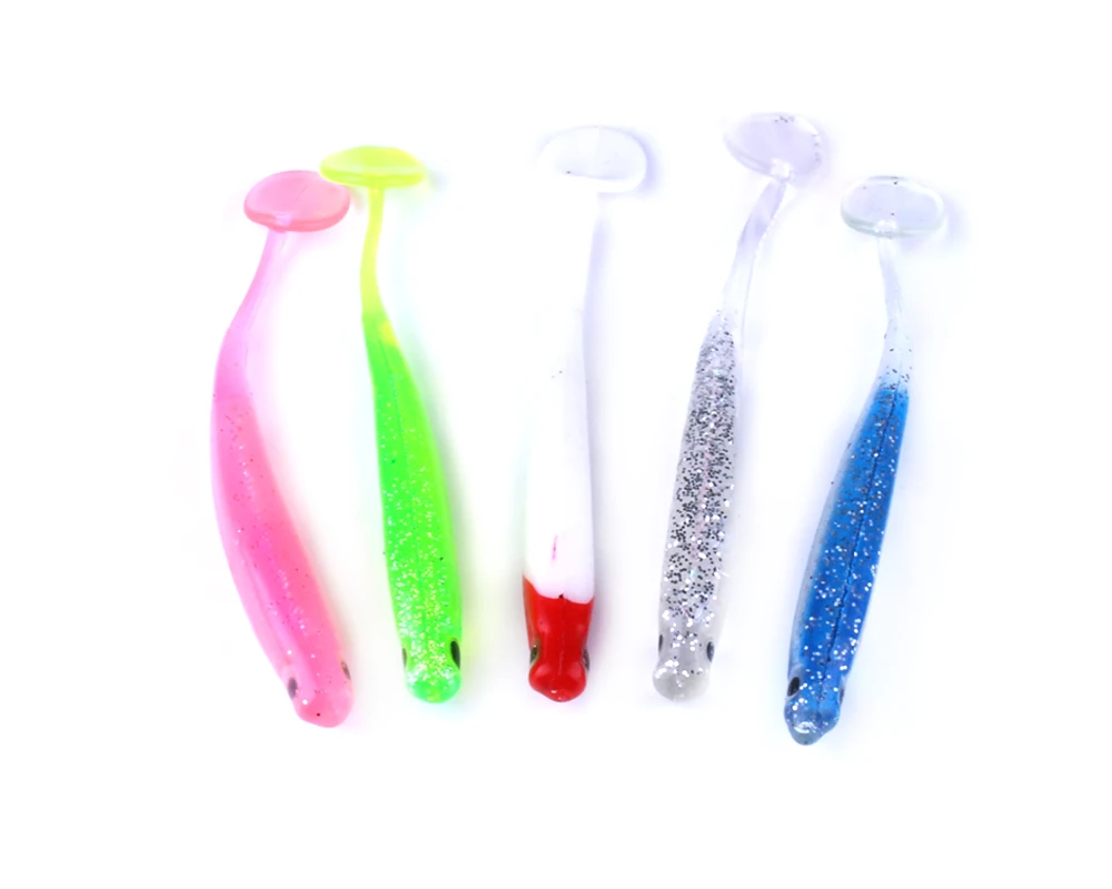 HENGJIA 10 unids Artificial Pesca Señuelo de la Pesca 52 g/lote Japón Swimbait Shad Worm Señuelo Suave Jig Head Pesca Con Mosca de Silicio de goma de Pescado