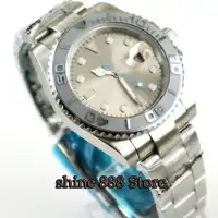 BLIGER 40MM gray Sterile Dial Ceramic Bezel Sapphire Crystal MIYOTA Automatic Movement Men's Watch