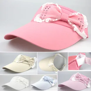 Visor cap female summer anti-uv sun hat bow sunbonnet outdoor baseball | Аксессуары для одежды