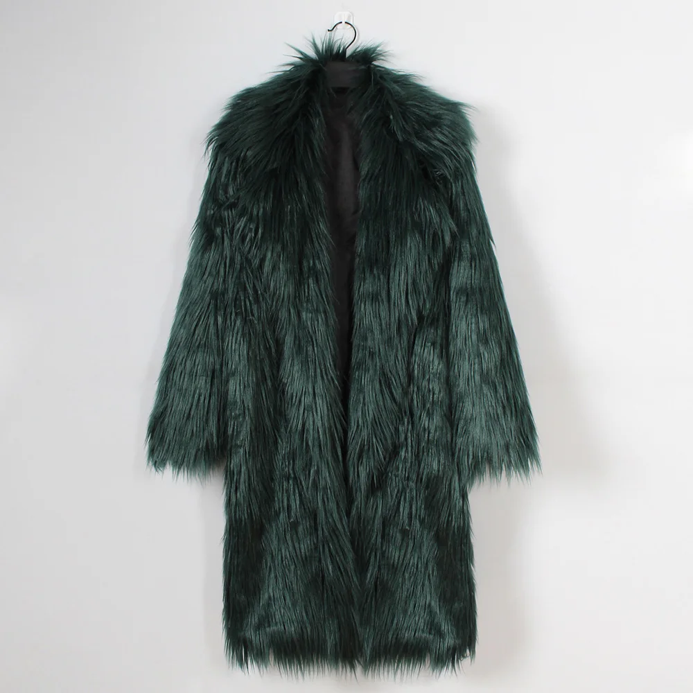 Pardessus Femmes O Kenancy Hiver Vêtements gray green Manches Fausse White Style Longues Cou Survêtement pink En Nouveau Veste Manteau black Femme À Chaud Automne Fourrure Long WWqrSUzI