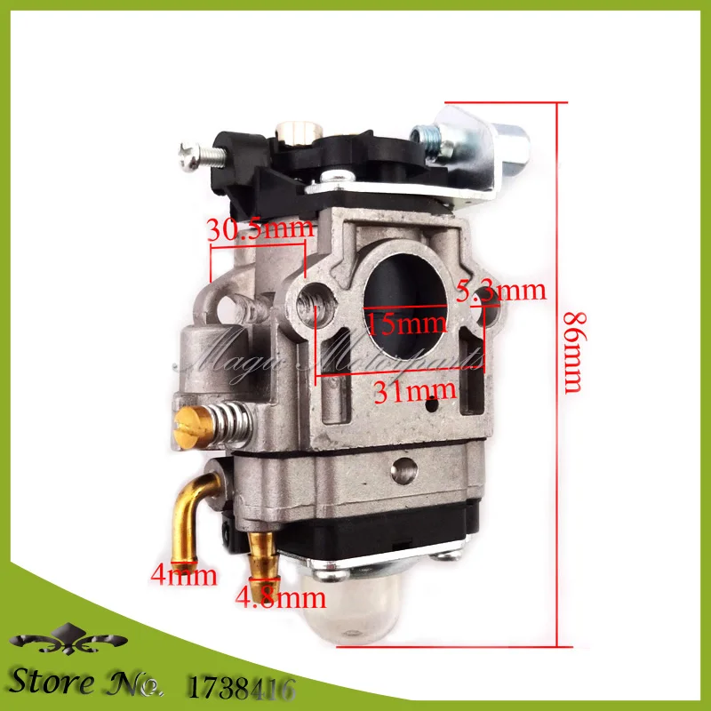 Карбюраторы для мотоциклов carb для землетрясения ardisam E43 шнека 300486 11334 43cc 51.7cc 2 цикл