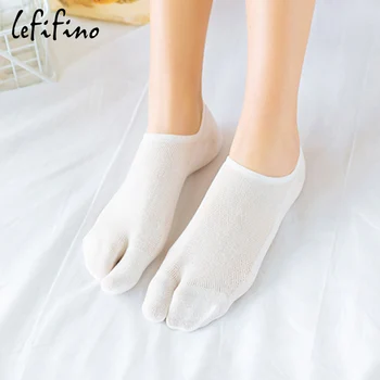 

Summer Women Non-slip Silicone Cotton Socks Flip Flop Ninja Tabi Toe Socks Breathable Mesh Two Fingers No Show Socks Ne72240