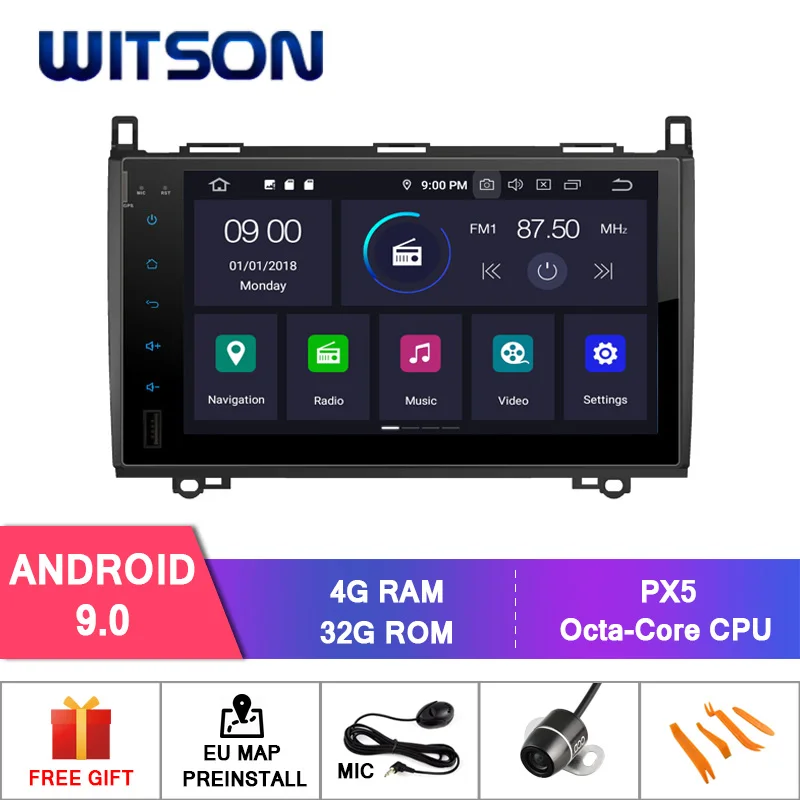 WITSON 9 ''Android 9,0 HD Экран для BENZ A класса(W169) B класс автомобиля радио 4 Гб Оперативная память+ 32 ГБ флеш-память 8 Octa Core+ DVR/WI-FI+ DSP+ DAB