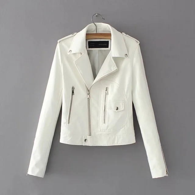 Buy VOGUEIN New Womens White Faux Leather Jackets