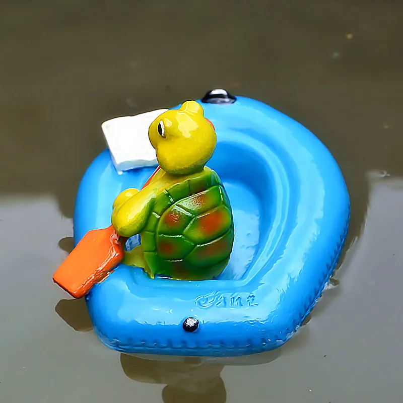 Креативный милый плавающий мультфильм черепаха каяк статуя открытый сад пруд Декоративная скульптура Сад Аквариум Декор Орнамент