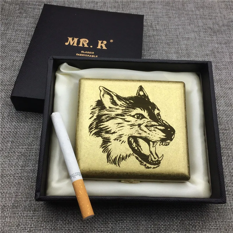 Винтажный стильный латунный чехол M R.K HW101 для сигарет Мужской портативный