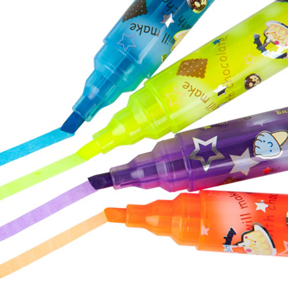 12pcs Classical 6 Colors Non toxic Scented Fluorescent Highlighter