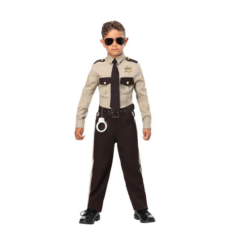 IREK/ костюм для вечеринки на Хэллоуин; костюм для взрослых и детей; костюм для костюмированной вечеринки «полицейский патруль» - Цвет: children s
