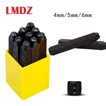 

LMDZ 9Pcs Steel Stamp Letter Number Stamp Punch Set 3/4/5mm Hardened Metal Wood Leather Steel Punch Number Tool Leather Stamp