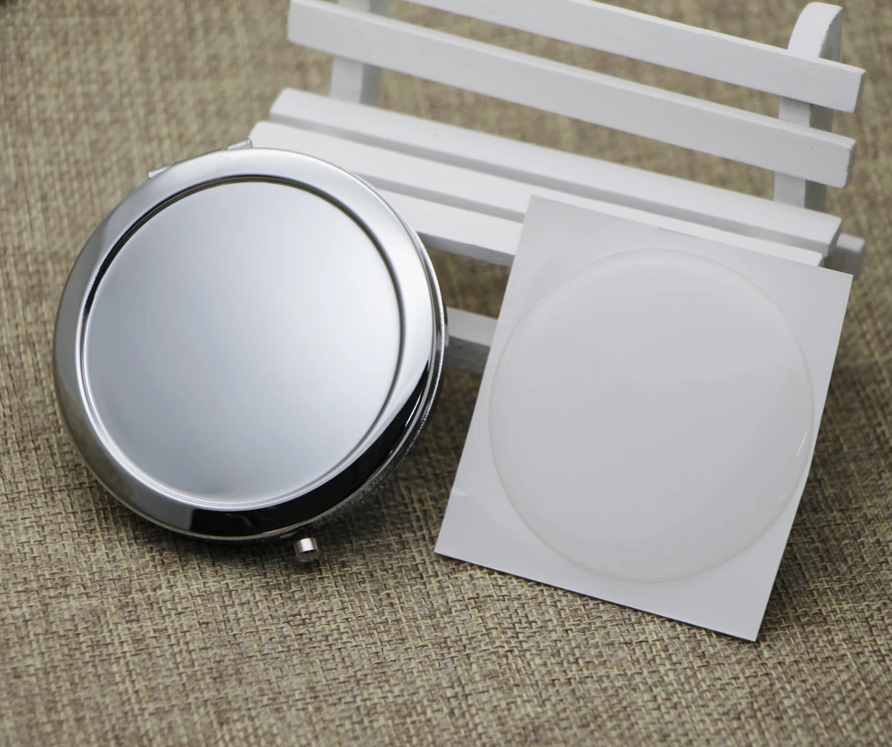 

Blank Makeup Mirror Dia 58mm Magnifying Mirror with Resin Epoxy Sticker Silver Pocket Mirror 10pcs/lot free shipping