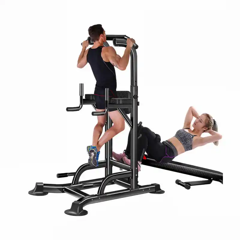 Professional Pull-Ups Dip Station Sit up Bench Workout Weight lifting Sheets Parallel Bars Sit-Ups Combination Adjusting Height Sit up Bench Home Gym Pull Up Dip Station Fitness Equipment