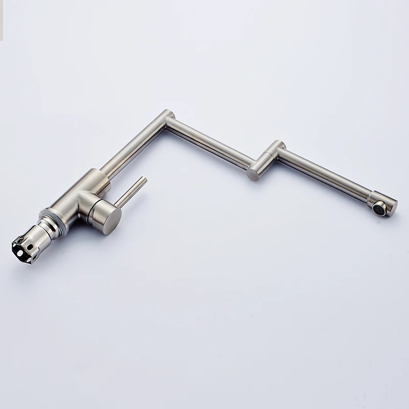 FLG 304 Stainless Steel Kitchen Sink Taps 360 Degree Rotatable Nickel Kitchen Faucet Folding Single Handle Mixer Tap Faucet FLG 304 Stainless Steel Kitchen Sink Taps 360 Degree Rotatable Nickel Kitchen Faucet Folding Single Handle Mixer Tap Faucet