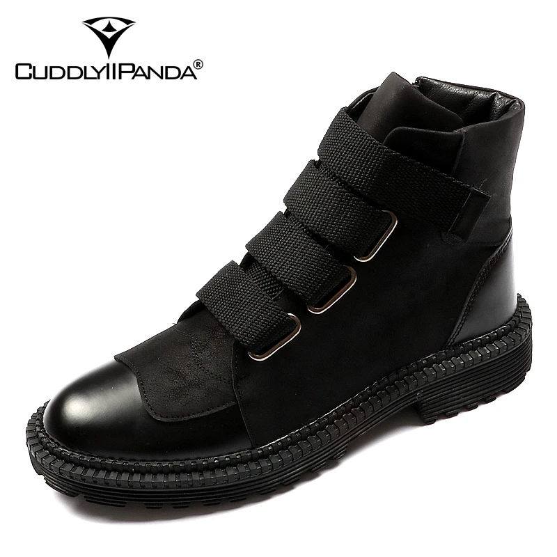 

CuddlyIIPanda Men Fashion Ankle Boots Spring Autumn High Top Round Toe Side Zipper Martin Boots Men Casual Sneakers Botas Hombre