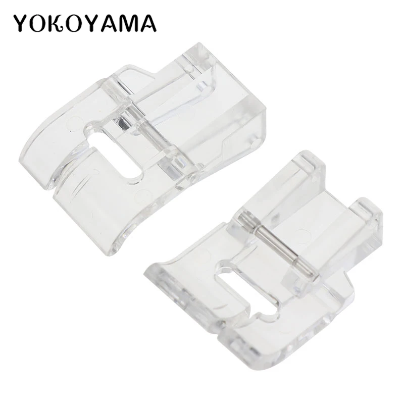 YOKOYAMA Швейные аксессуары, прозрачные пластиковые круглые короткие атласные инкрустированные прижимные лапки, бытовая швейная машина, реквизит