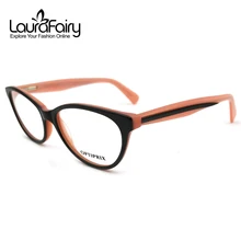 Лаура Фея для женщин мода цвет блок Дизайн близорукость очки ацетат материал цвет блока Cateye рецепт рамки