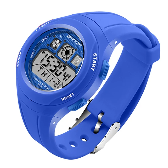 Sanda модная Подростковая для учебы светодиодный часы 30 м водонепроницаемые электронные силиконовые детские унисекс подарок спортивная игрушка наручные часы - Цвет: dark blue