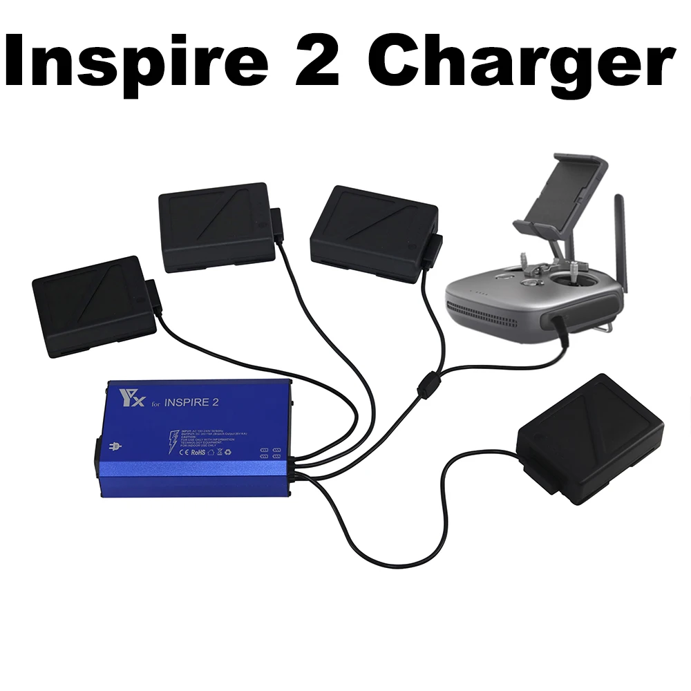 

5 IN 1 Inspire 2 Battery Charger Fast Charging Hub for DJI Inspire 2 Drone Batteries Remote Control Quick Charge Battery Manager