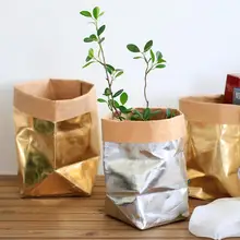 Моющийся крафт-бумажный мешок, цветочные горшки для растений, многофункциональная домашняя сумка для хранения, сумка для повторного использования