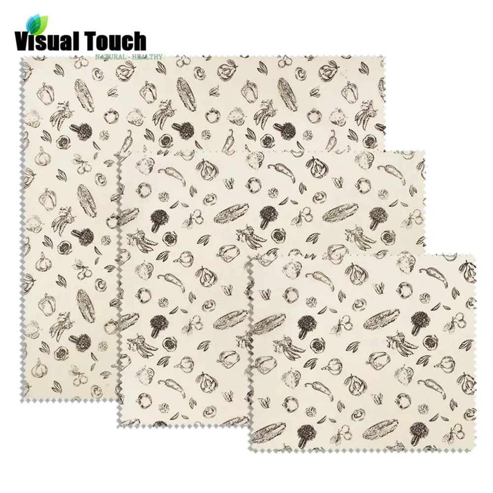 

Visual Touch Non-Toxic Natural Cling Wrap Vegetables Wraps beeswax wrappers Food Wraps Sandwich pack Cheese Fruit Wrap
