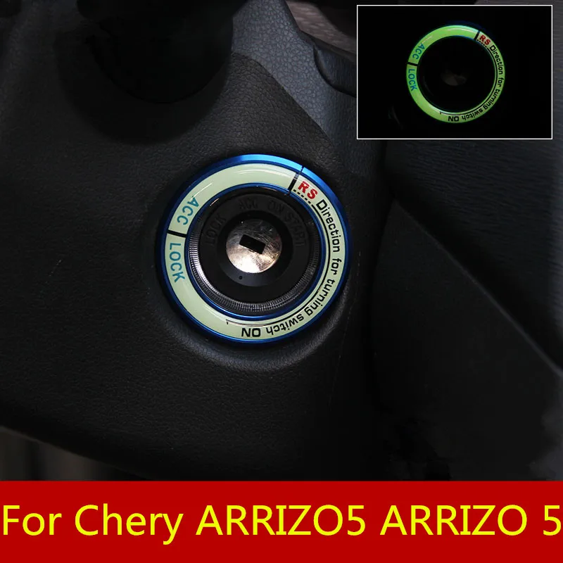 

Luminous Car Ignition Key Ring Decor Sticker Car Styling Ignition Switch Protective Sticker For Chery ARRIZO5 ARRIZO 5