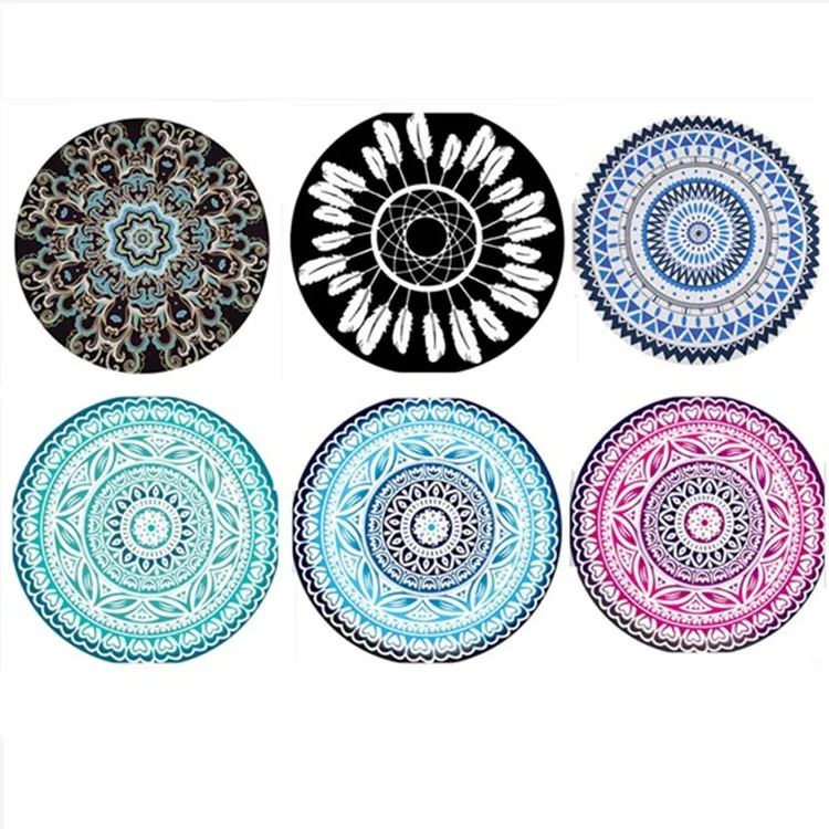 Round Boho Beach Towel Beach Mat Picnic Shawl Beach ...
