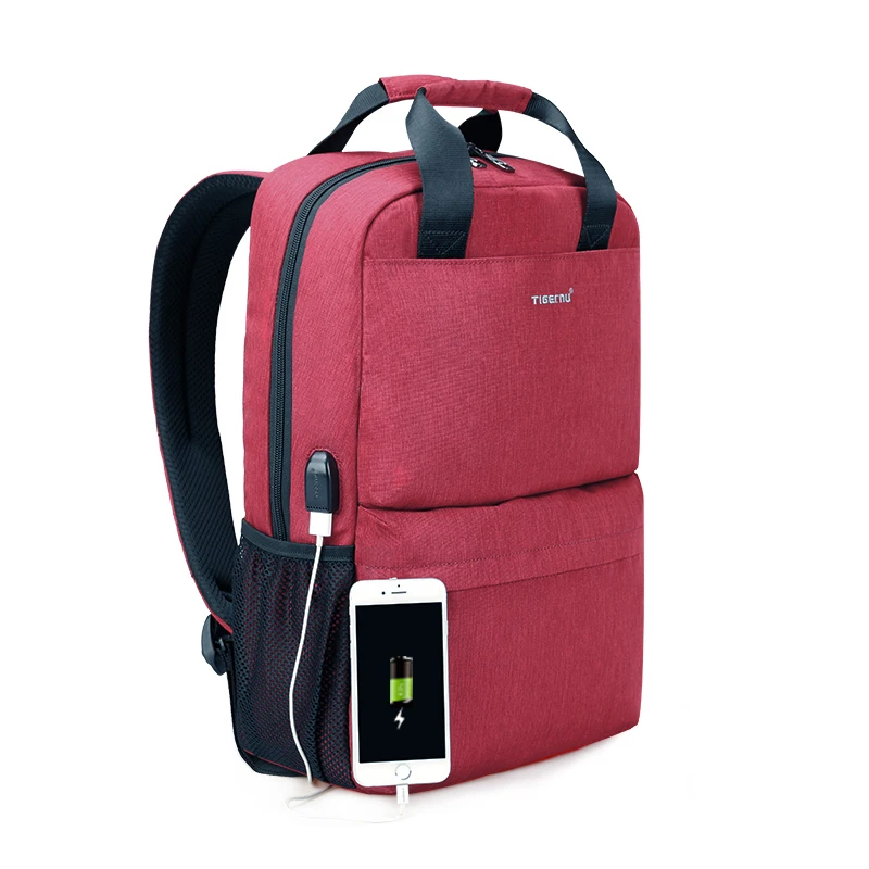 Tigernu casuales de la marca de moda de las mujeres de carga USB de la escuela Mochila femenina 15,6 portátil mochilas para chicas adolescentes Mochila Tigernu casuales de la marca de moda de las mujeres de carga USB de la escuela Mochila femenina 15,6 portátil mochilas para chicas adolescentes Mochila