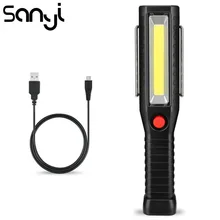 SANYI 4 режима освещения фонарик Фонарь, USB кабель для зарядки, светодиодный Портативный Фонари встроенный Батарея сильный яркий фонарь для охоты
