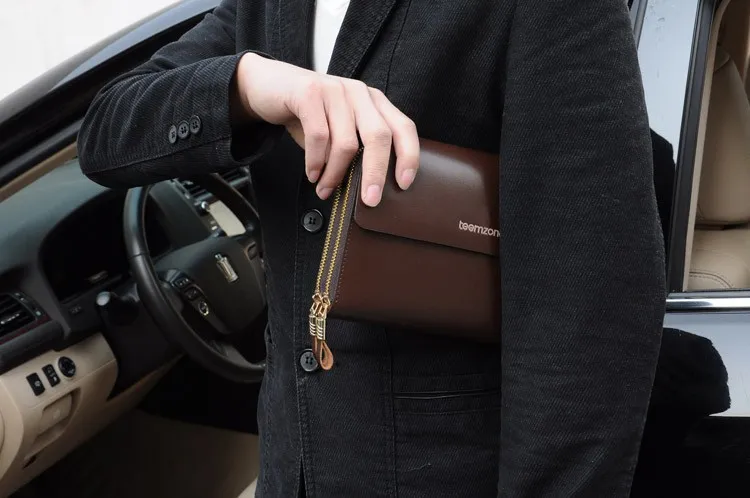 Embreagem Carteira Hasp Zipper Encerramento Suave Carteras