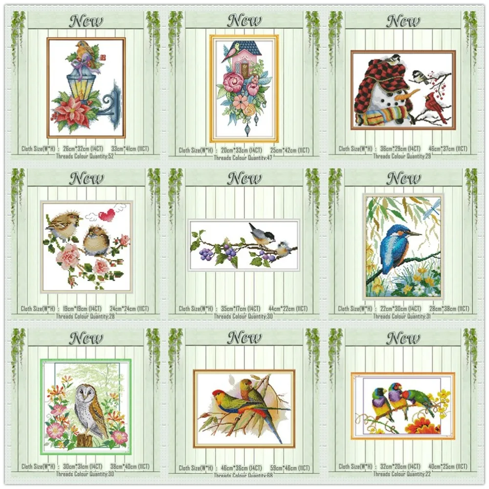 

Three Parrots birds home decor painting counted printed on the canvas DMC 11CT 14CT kits Cross Stitch embroidery needlework Sets