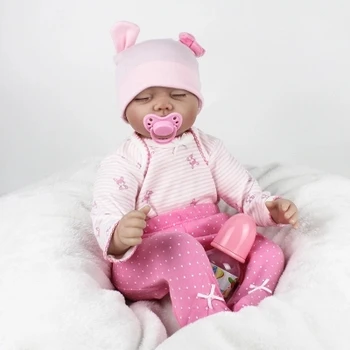 

HOT 22inch 55CM reborn baby doll Silicone Lifelike Baby Girl Doll Reborn Babies Realistic Newborn Bebe Dolls Brinquedos Bonecas