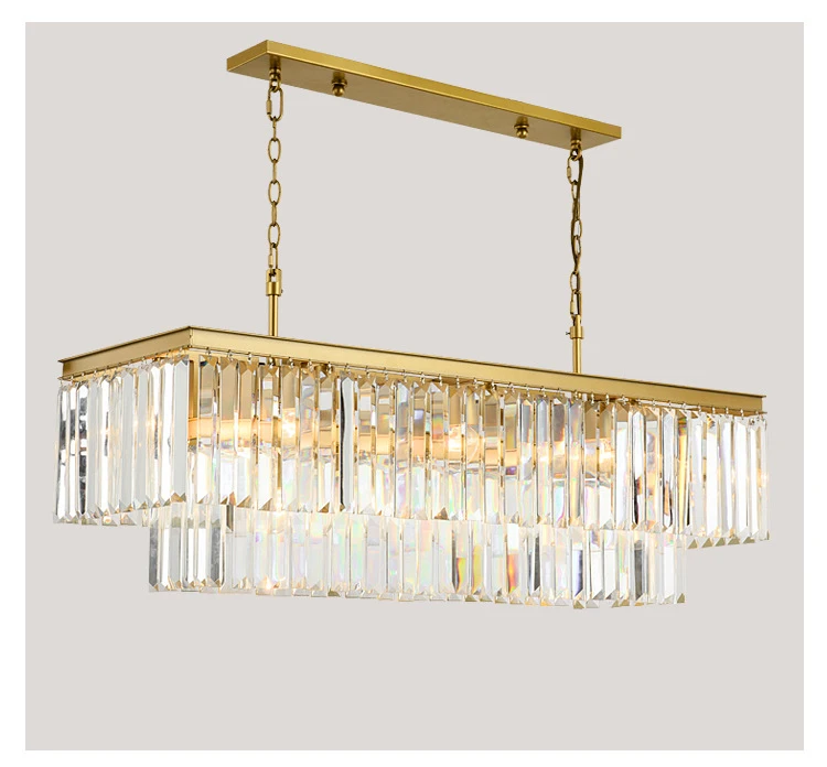 Gold American Style Retro Chandeliers LED Crystal Lighting For Living Room Bedroom Hall Hotel Restaurant Dining Room Fashion - Цвет абажура: length80