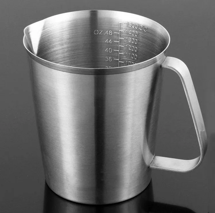 Stainless Steel Cup Graduated Glass Liquid Measuring Cups for cooking