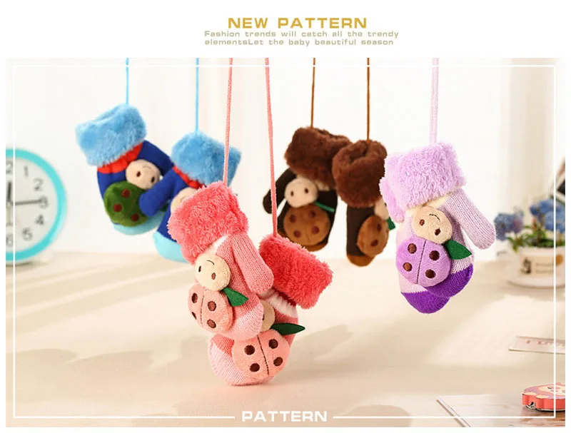  New 0-24 Months Baby Gloves boy Baby girl kids Knitted Gloves Winter Children Warm Rope Mittens Cotton Wool Mittens For Babies (6)