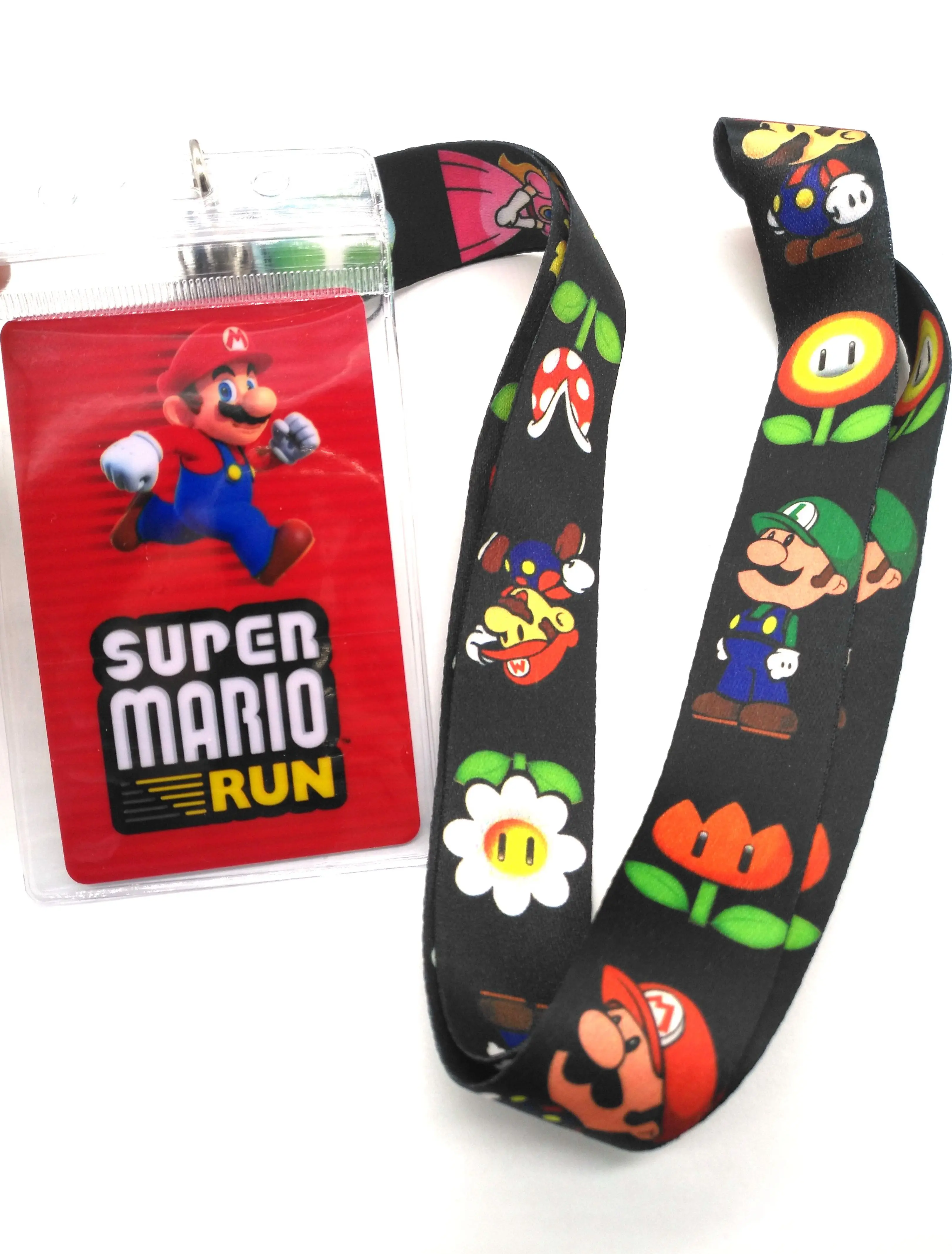  1 pcs Cartoon Super Mario Neck Strap Neck Strap Lanyards Card Holders Bank Neck Strap Card Bus ID H
