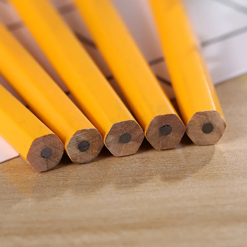 Climemo pencil High-grade yellow-pole leather pencil continuous core students writing pen basswood easy-to-cut pen box