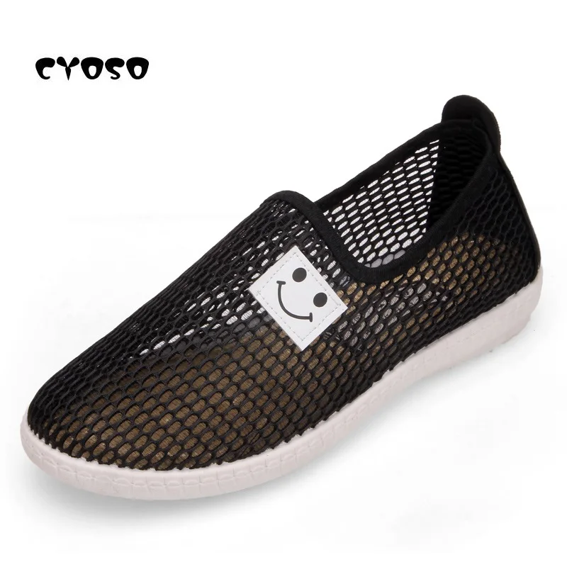 

CYOSO New Summer Women Breathable Mesh Shoes Woman Network Soft Shoes Wild Flats Woman Sneakers
