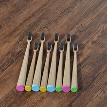 Nouveau brosse à dents en fiber de bambou brosse à dents Parent-enfant paquet de 2 poils souples brosse à dents brosse à dents naturelle une dent bambou