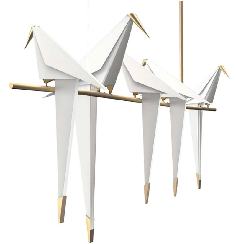 

BOKT Nordic Suspension Luminaire Modern White Thousand Paper Crane Hanging Lamp Dining Room Bedroom Kitchen Home Pendant Lights