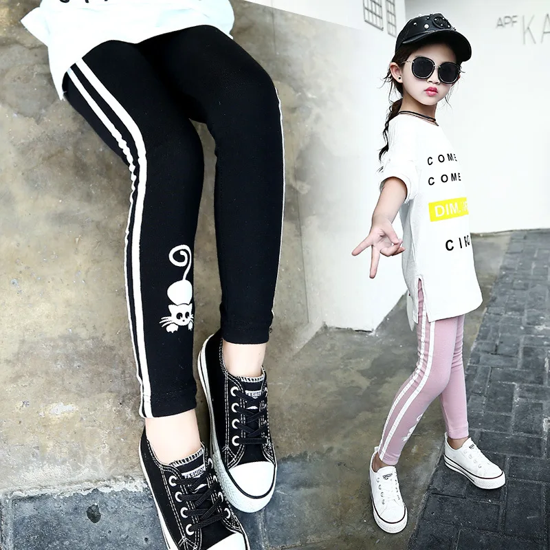 

Girls Cartoon Skinny Trousers 2017 Kids Spring Autumn Leggings Children Slim Pants 4 6 8 10 12 14 Years Girl Pants Leggings