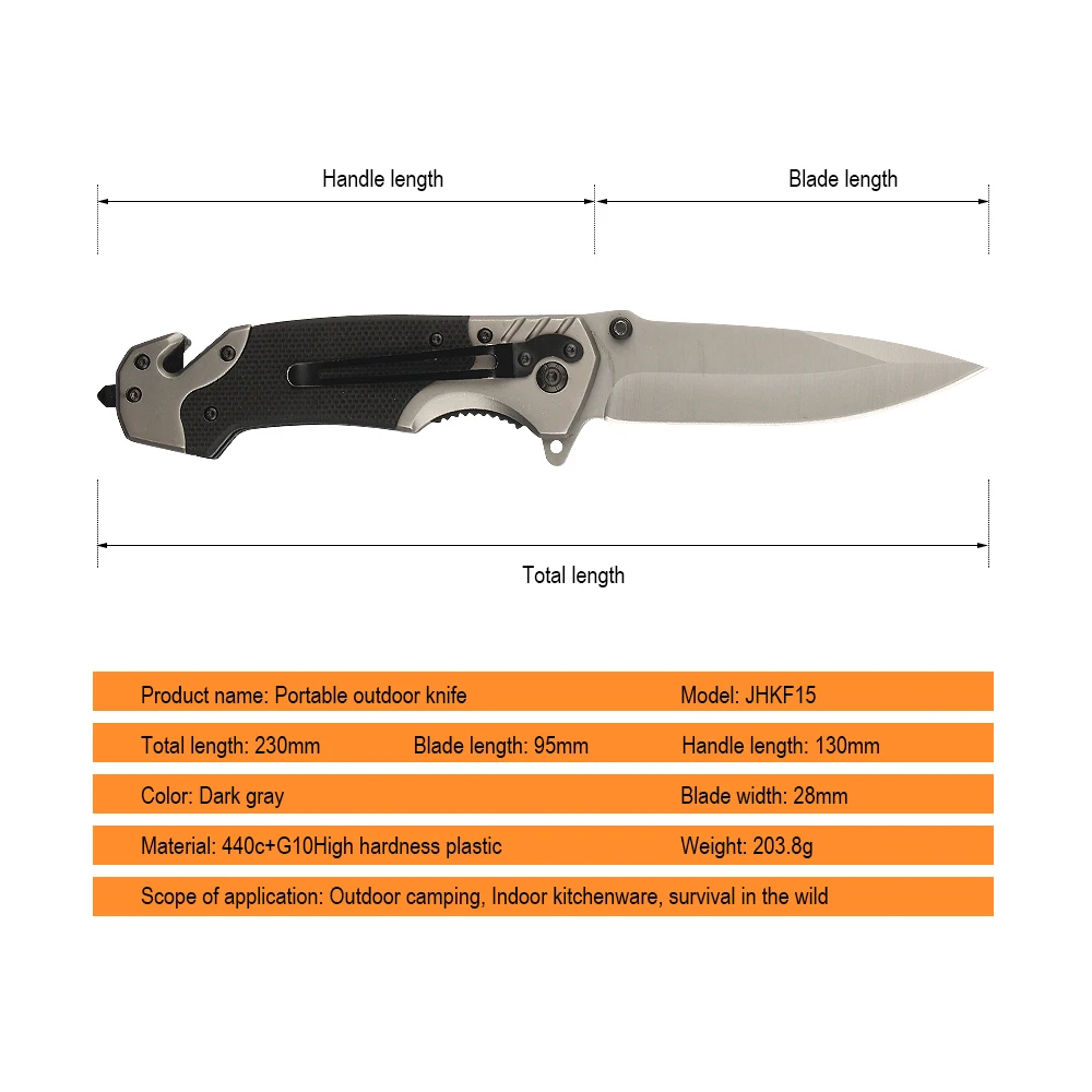 JelBo Survival Tools Foldable Folding Knife Tactical Equipment Portable Pocket Knife Spring Switch Non-slip For Outdoor Hunting
