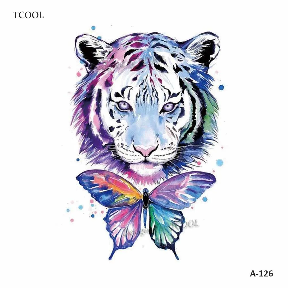 Hxman Tigre Fleur Femmes Temporaire Tatouage Autocollant Tatouages Pour La Mode Corps Art Enfants Filles Main Faux Tatoo 9 8x6 Cm A 126 Aliexpress