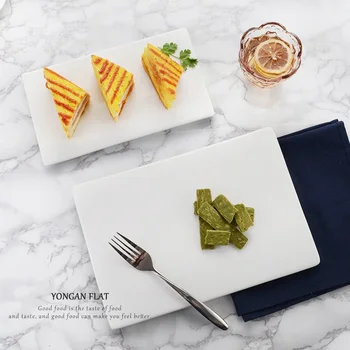 

Ceramic tableware Affirmative disc plate Western-style food baking cake plate rectangular flat plate Japanese Sushi Platter
