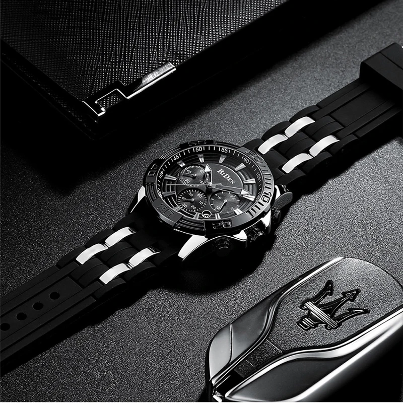 BIDEN Mens Watches Waterproof Military Sport Quartz Watch Men Top Brand Luxury Casual Wrist Watch Male Clock Relogio Masculino