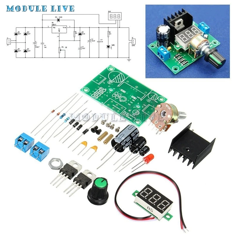 

LM317 Digital Display Adjustable Regulated Voltage Regulators Board Module Kits New