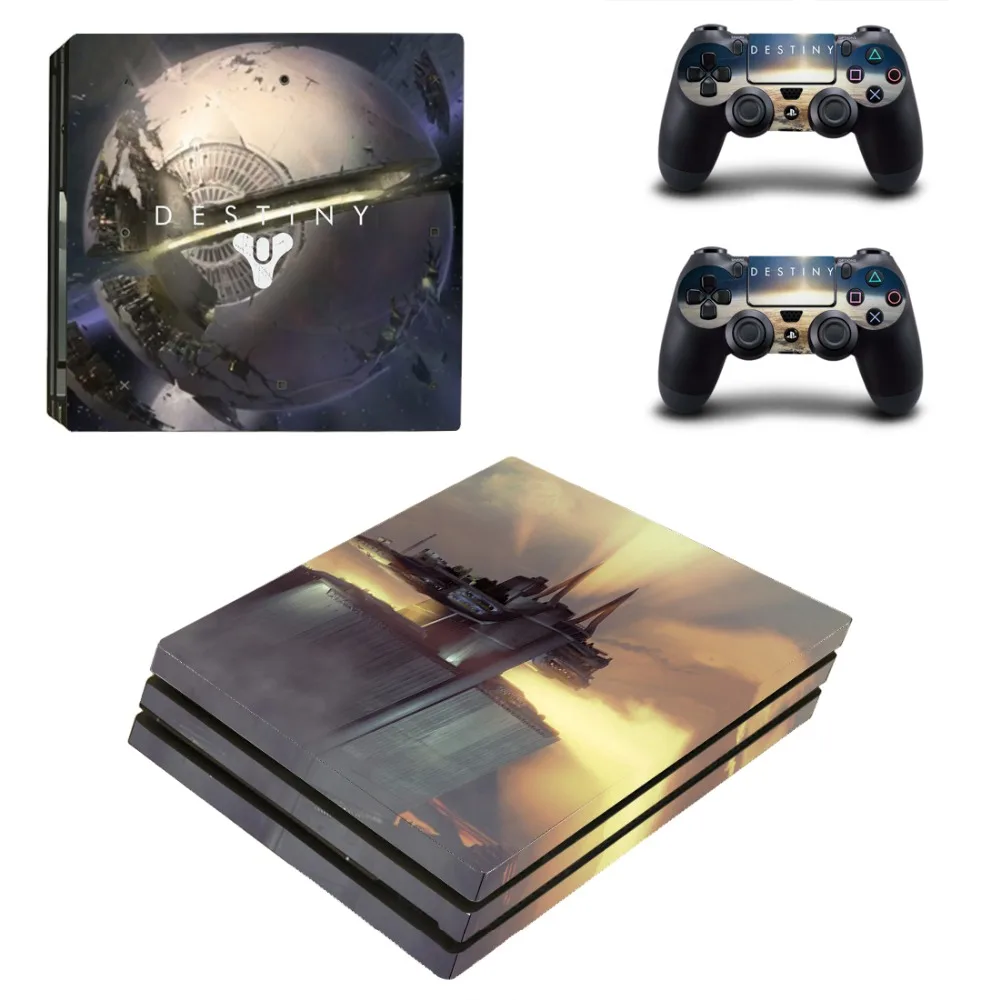 Destiny 2 PS4 Pro кожи виниловая наклейка, стикер для Playstation 4 консоли и 2 контроллеры PS4 Pro кожи Стикеры