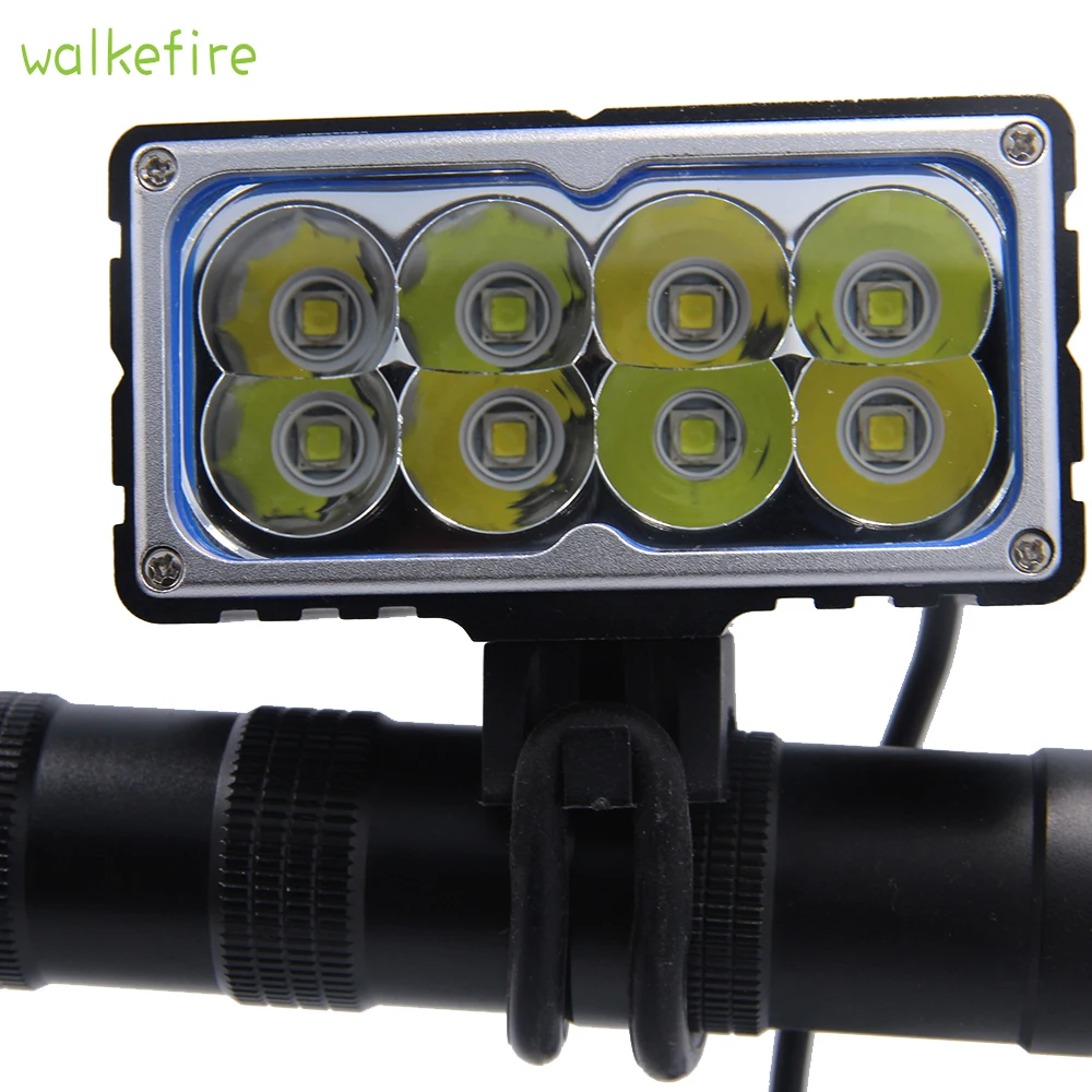 Walkefire 8 X XM-L2(u2) светодиодный велосипедный светильник 9600LM 8xT6 светодиодный велосипедный светильник передний светильник 18650 мАч батарейный блок